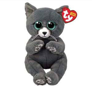 TY Beanie Bellies Binx The Russian Blue Cat NWT. Sparkly green eyes.